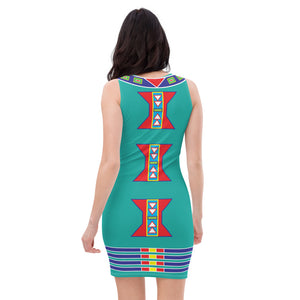 Live Turquoise Fitted Dress