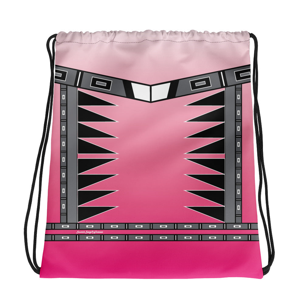 Centered Pink Fade Drawstring bag