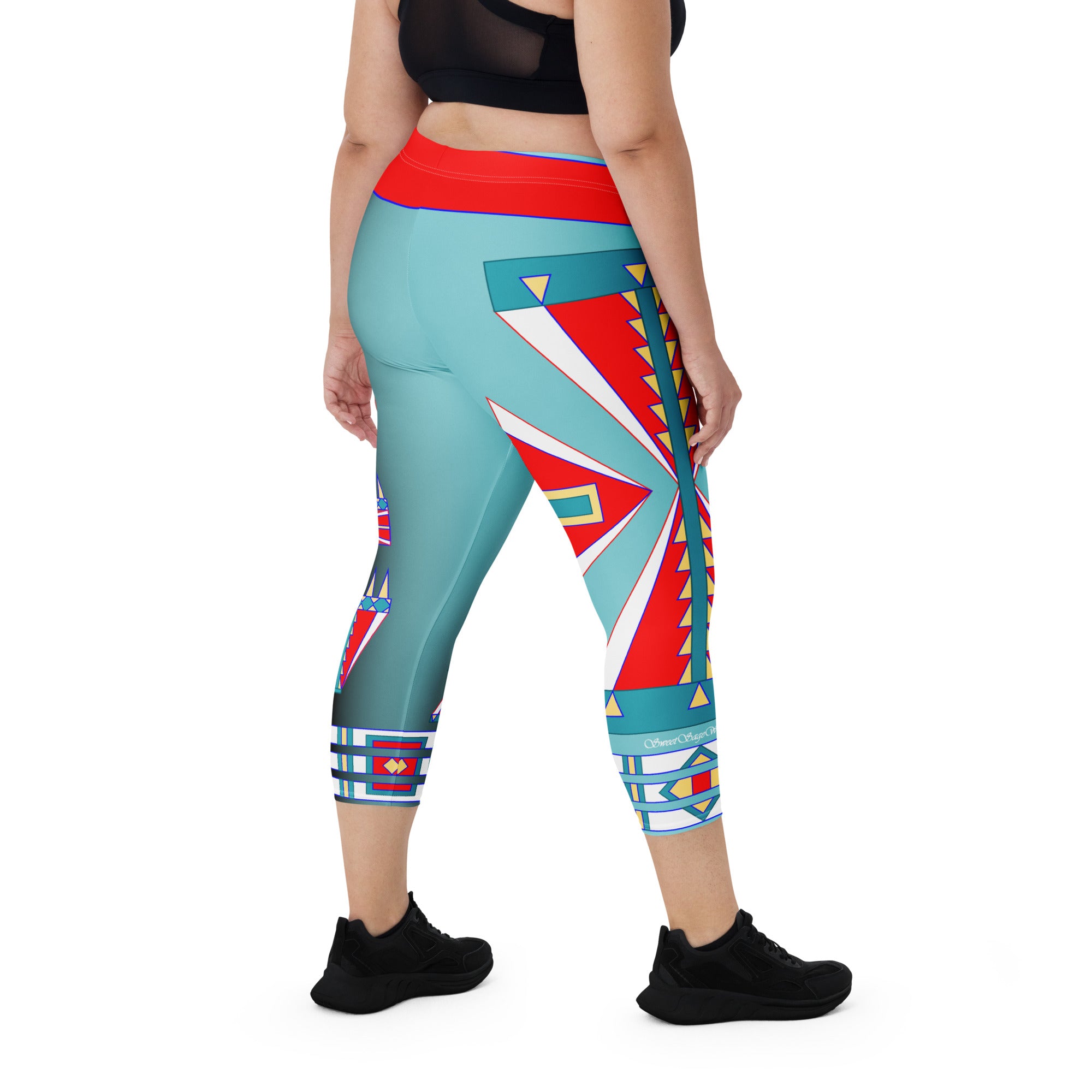 Courage Turquoise Capri Leggings