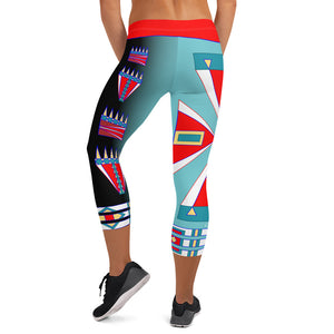 Courage Turquoise Capri Leggings