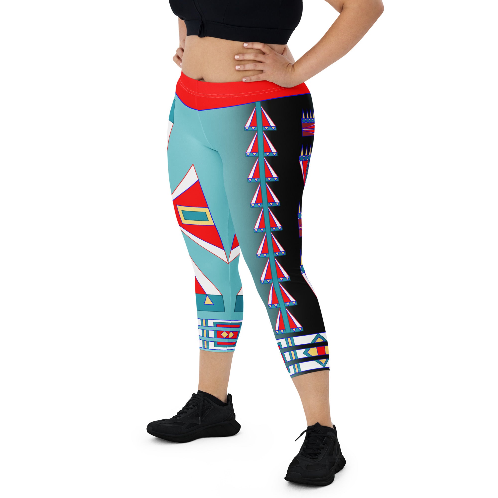 Courage Turquoise Capri Leggings