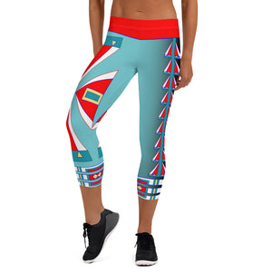 Courage Turquoise Capri Leggings