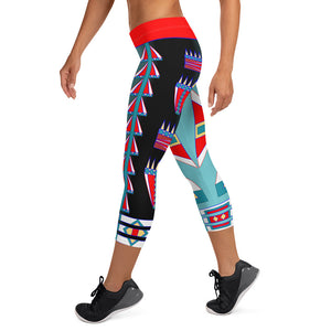 Courage Turquoise Capri Leggings