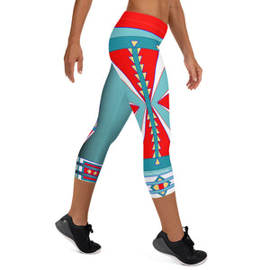 Courage Turquoise Capri Leggings