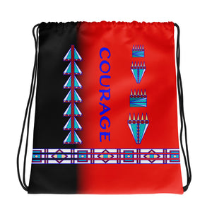 Courage Red Drawstring bag