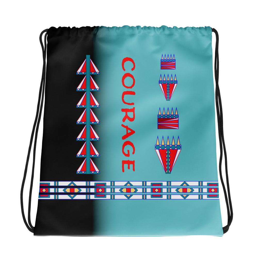 Courage Blue Drawstring bag