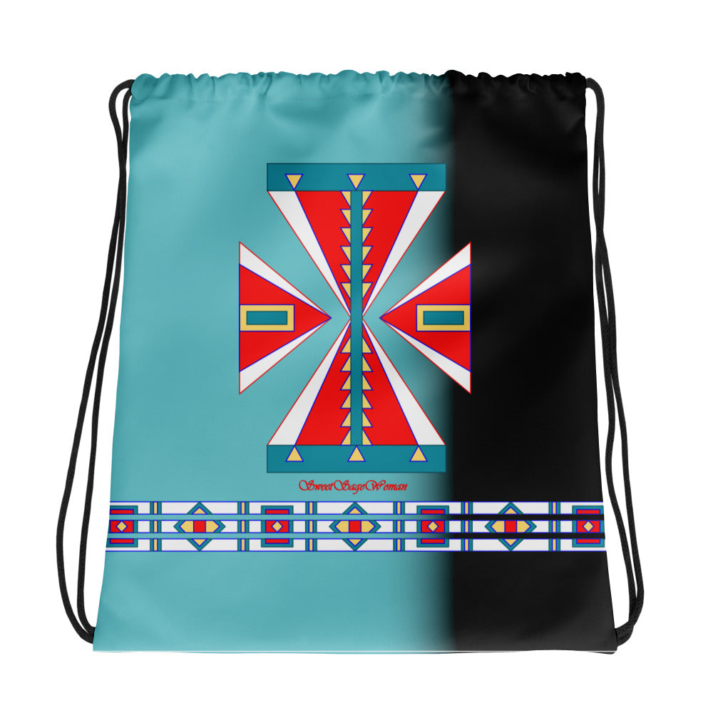 Courage Blue Drawstring bag