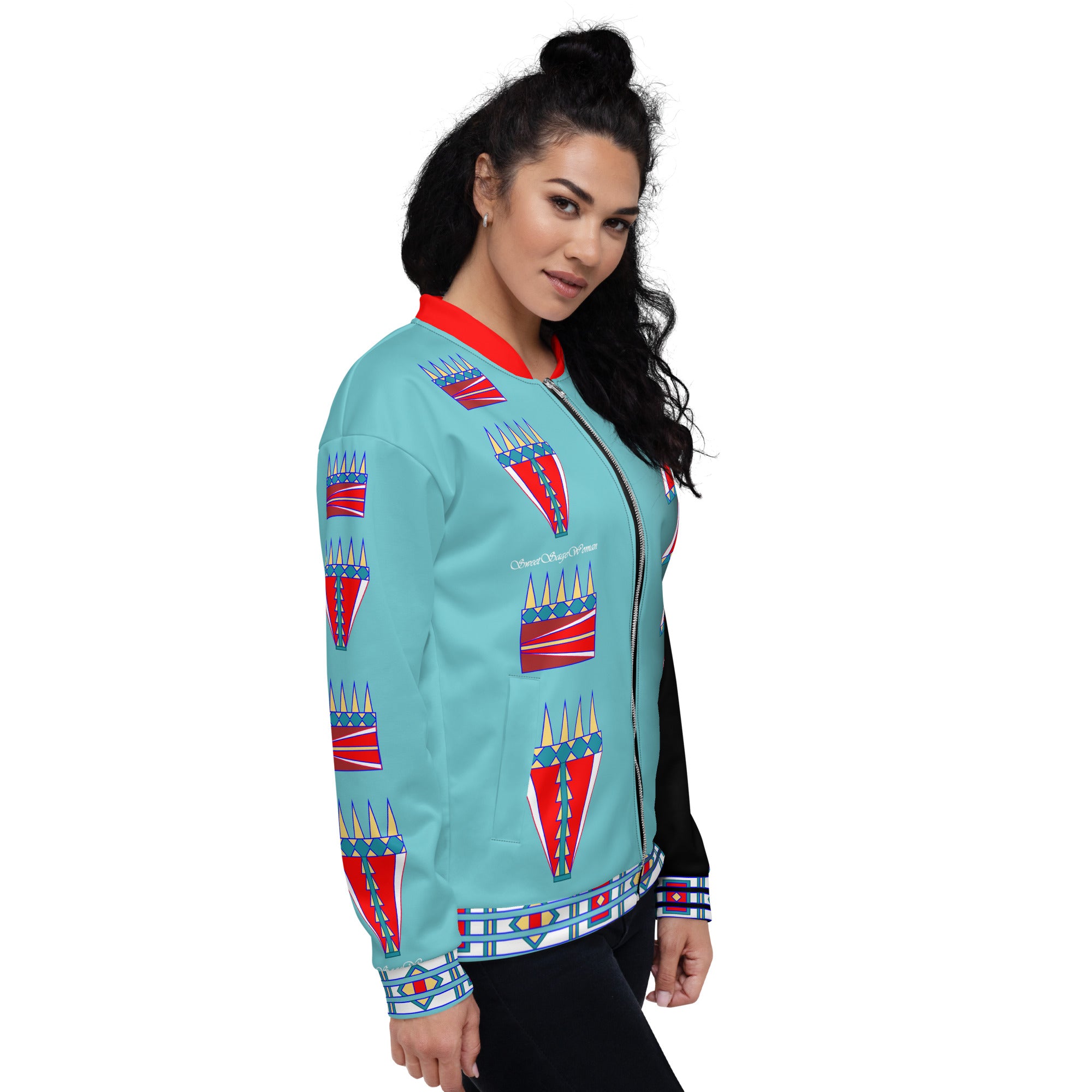 Courage Turquoise Unisex Bomber Jacket