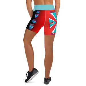 Courage Red Yoga Shorts