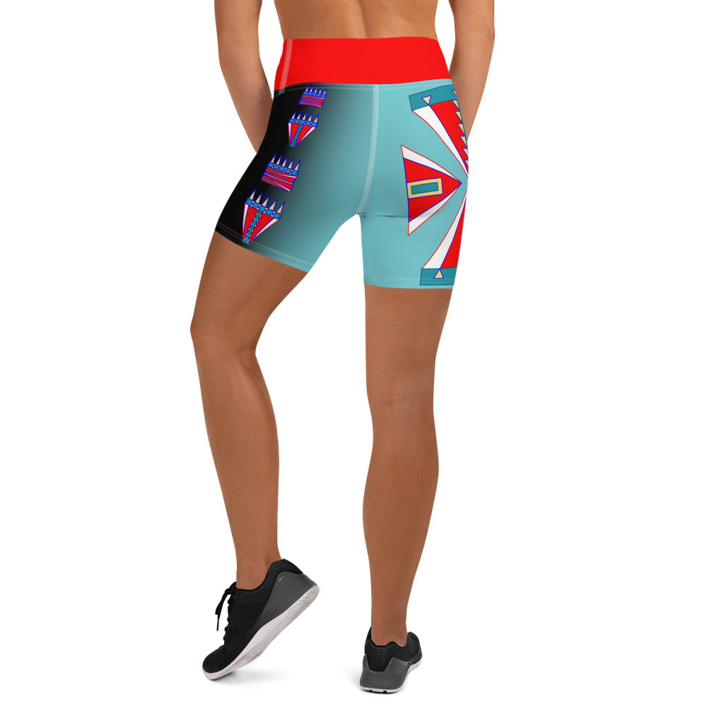 Courage Turquoise Yoga Shorts