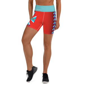 Courage Red Yoga Shorts