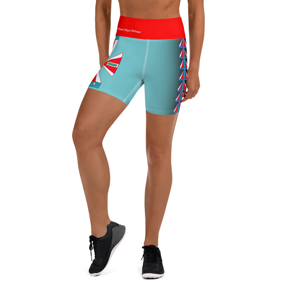 Courage Turquoise Yoga Shorts