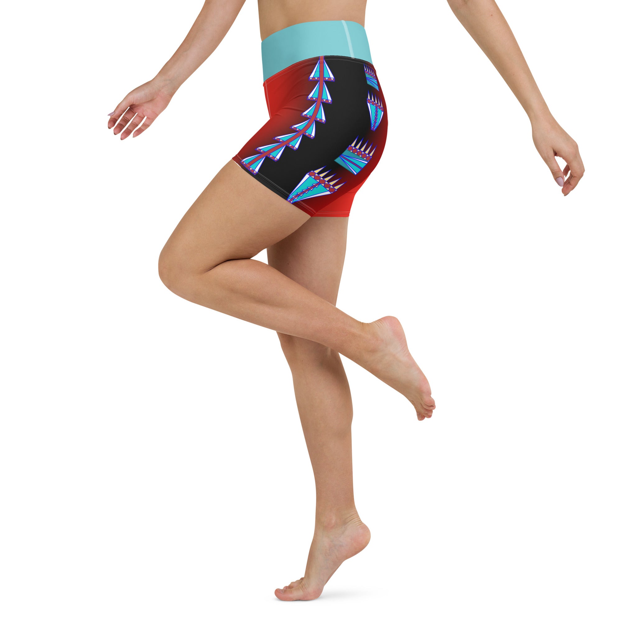 Courage Red Yoga Shorts