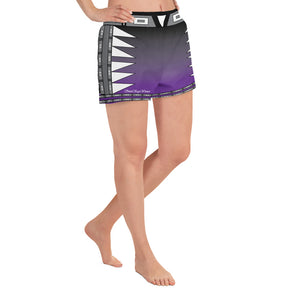 Centered Purple Face Women's Athletic Short Shorts