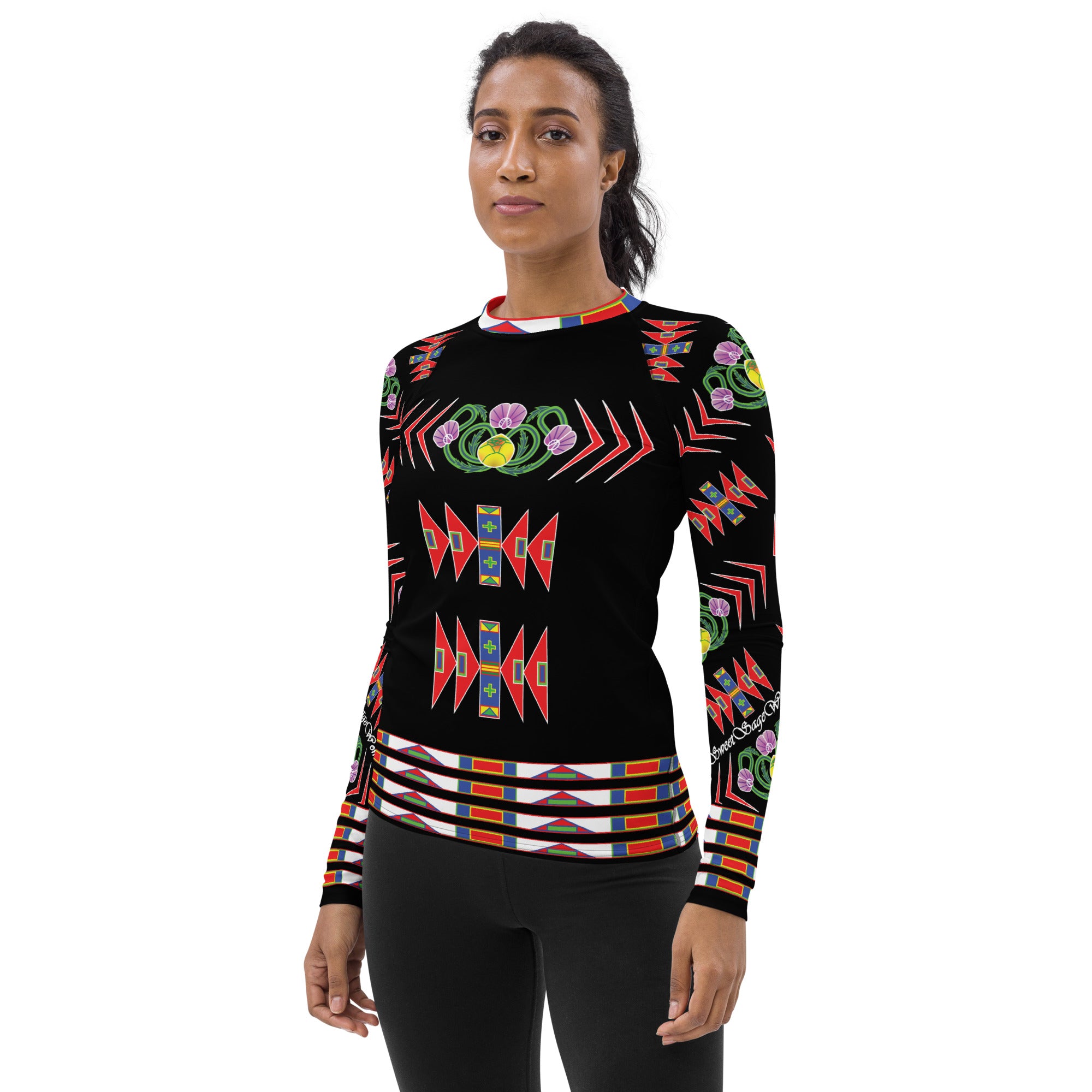 Gratitude Women's Black Rash Guard