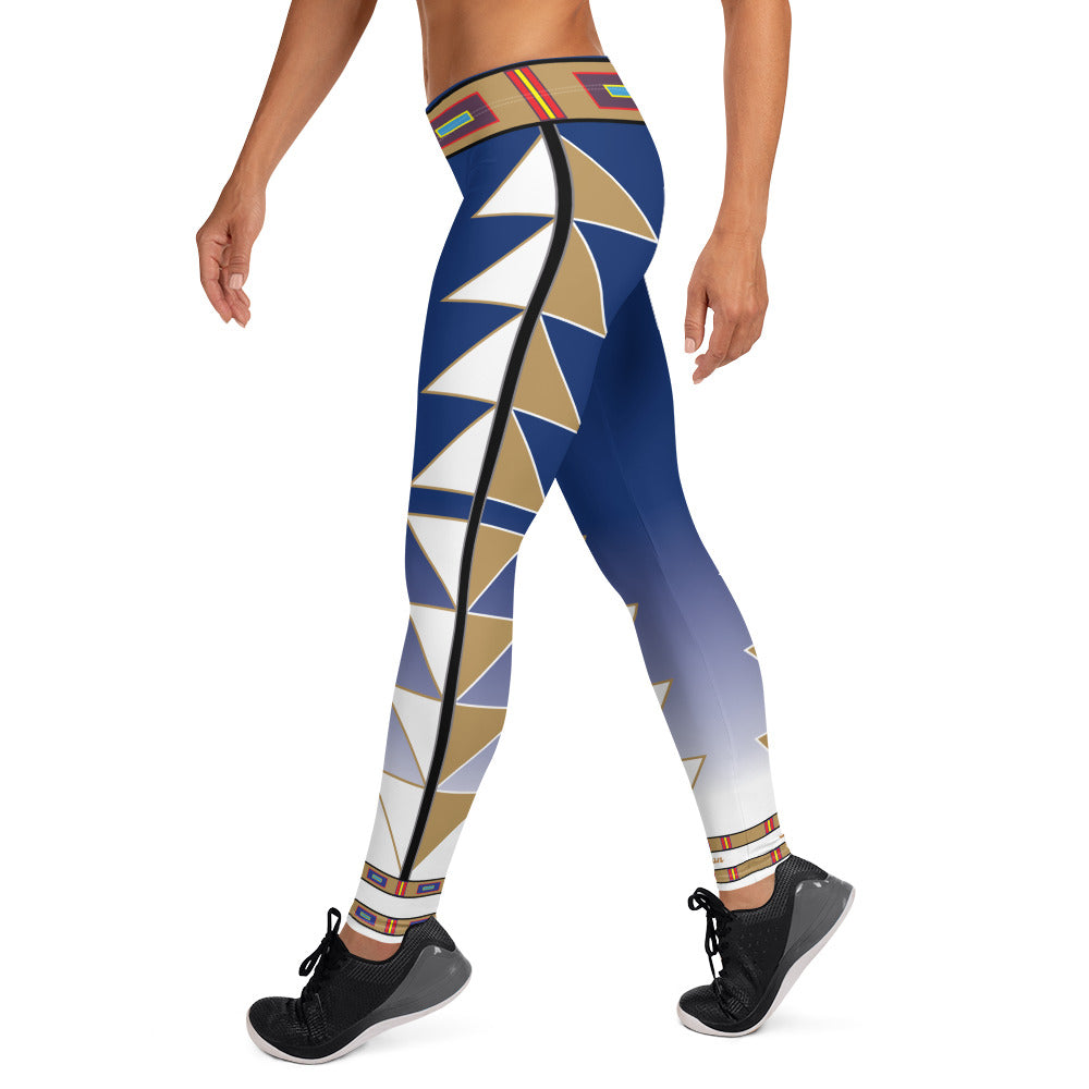 Centered Blue and Gold Fade Leggings