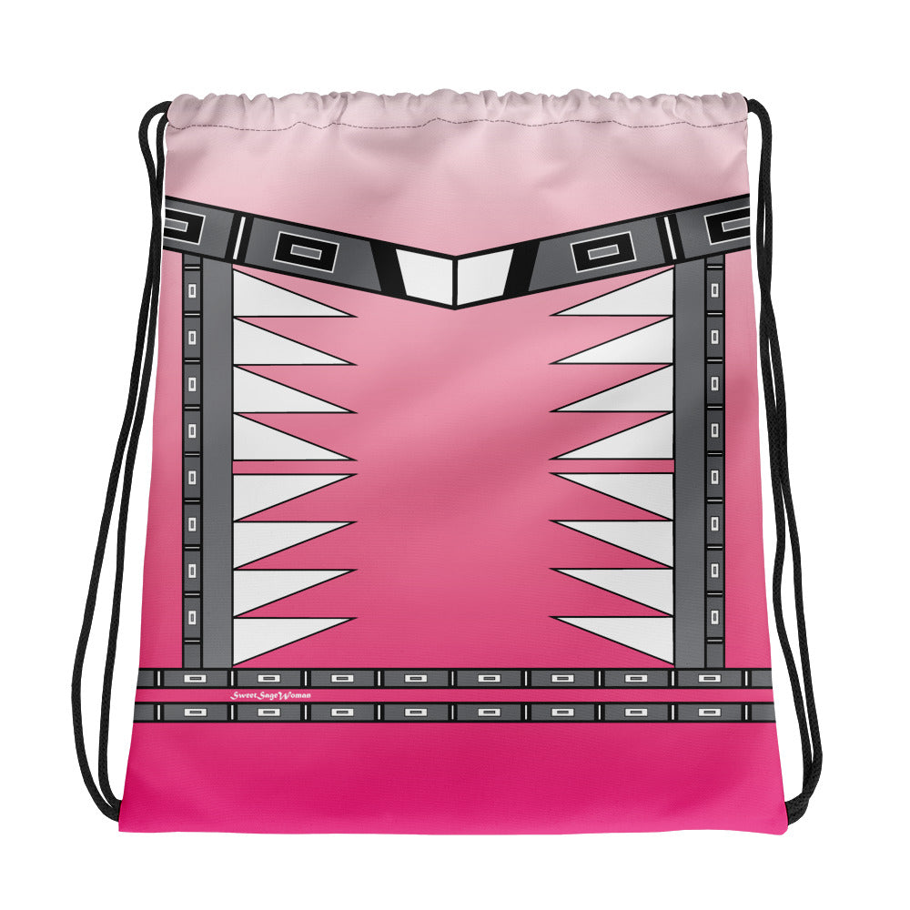Centered Pink Fade Drawstring bag