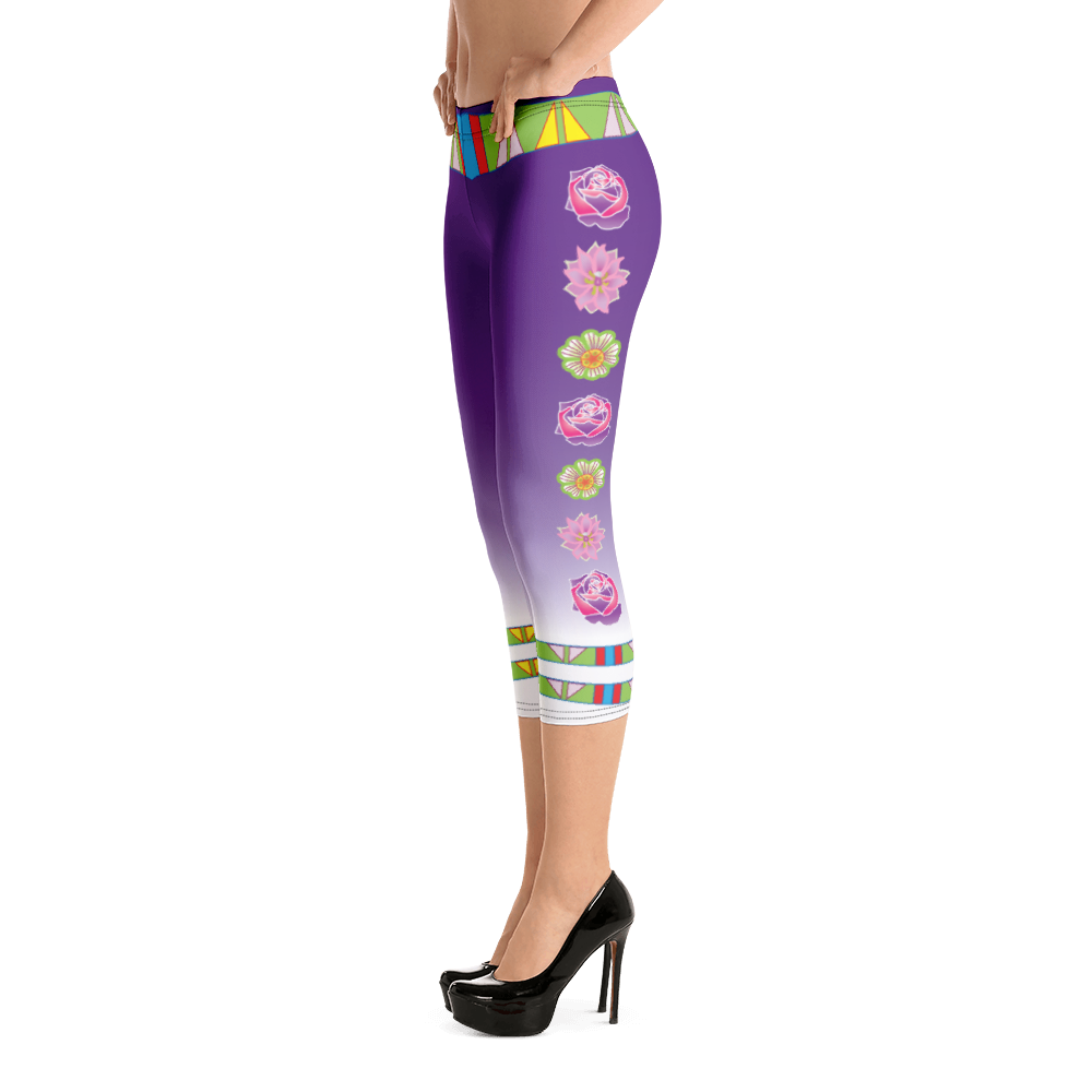 "I Love Me" purple fade Capri Leggings