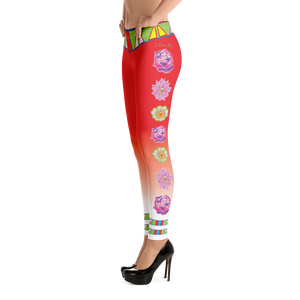 " I Love Me!" Red and White Fade Leggings