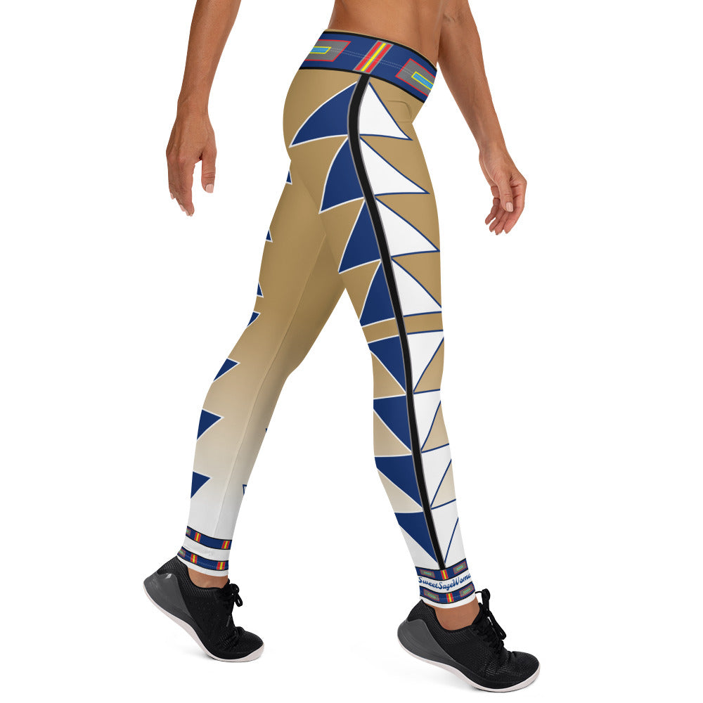 Centered Gold and Blue Fade Leggings