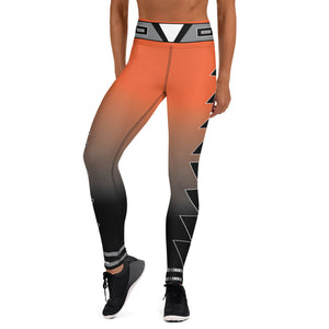 Centered Orange and black fade Yoga Leggings