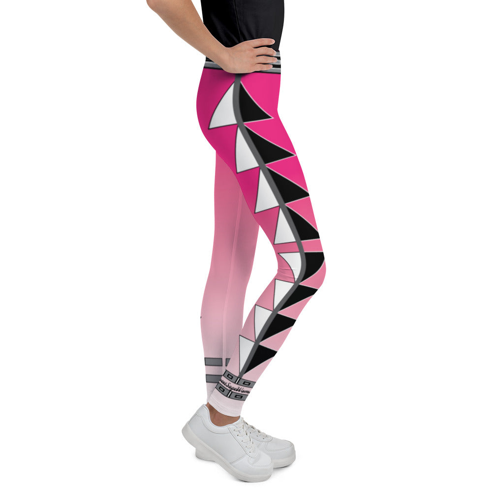 Centered Pink Fade Youth Leggings 8 to 20
