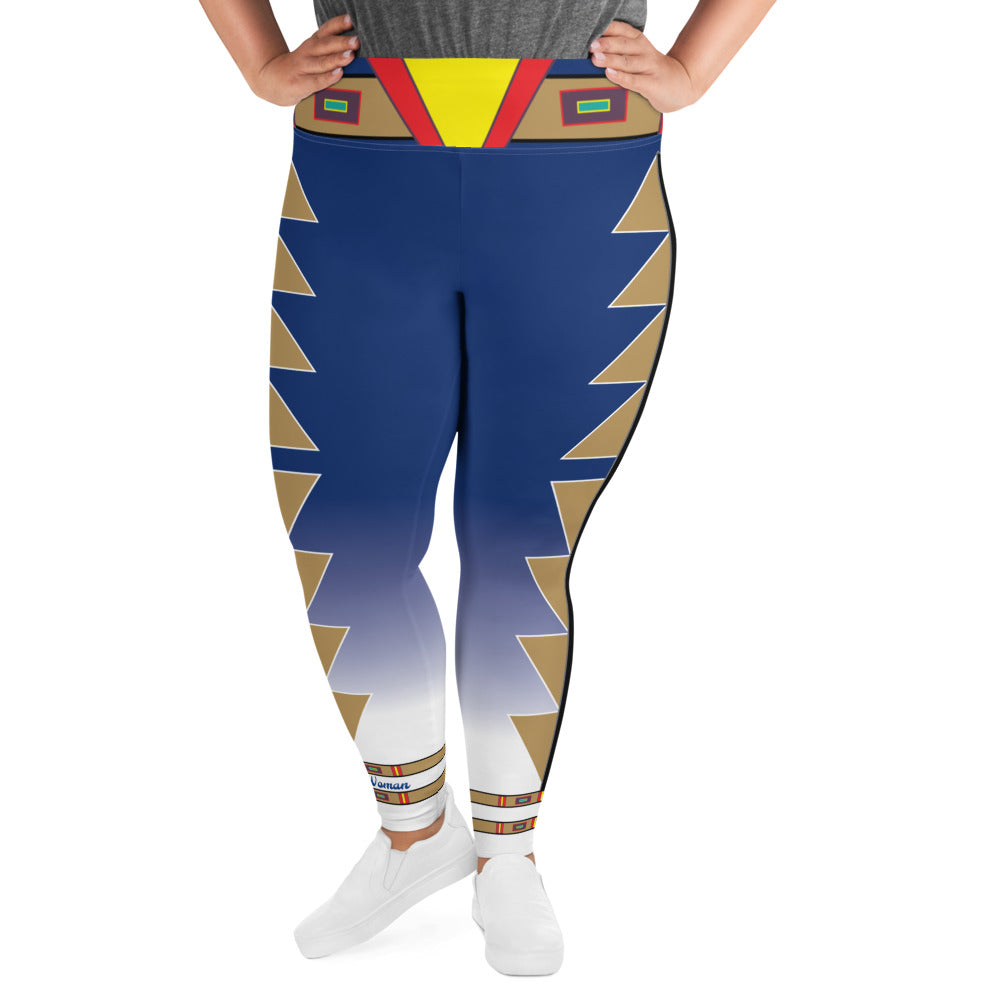 Centered Blue and Gold Fade Plus Size Leggings