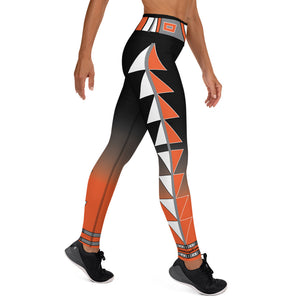 Centered Black and Orange Fade Yoga Leggings